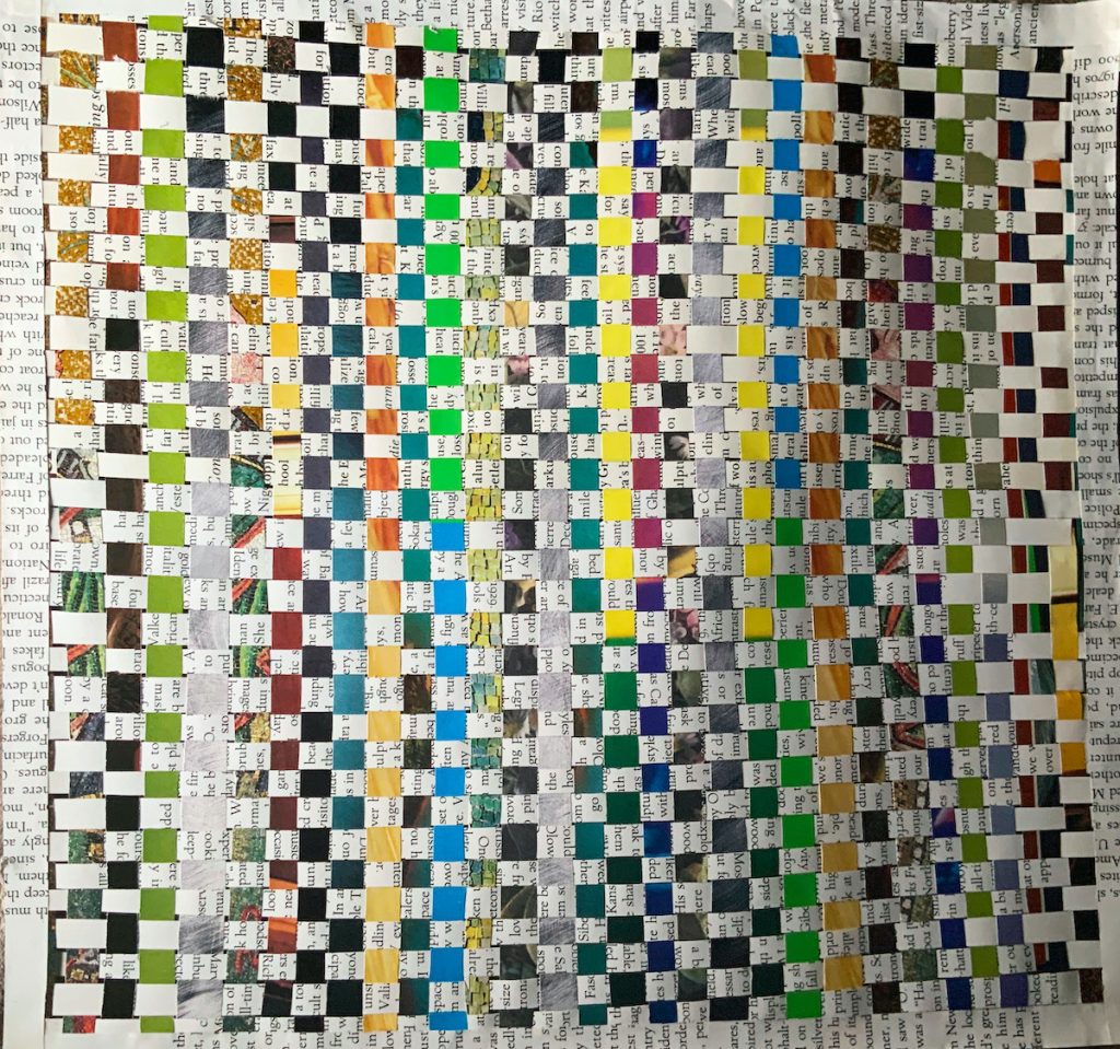 a student's paper weaving